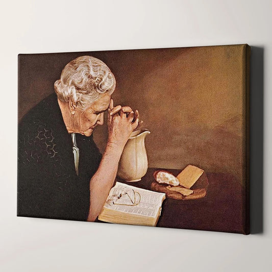 Gratitude - Woman Praying Over Bread